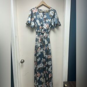Baltic Born Blue and Pink Floral Dress